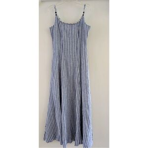Calypso St. Barth Blue and White Striped Maxi Dress